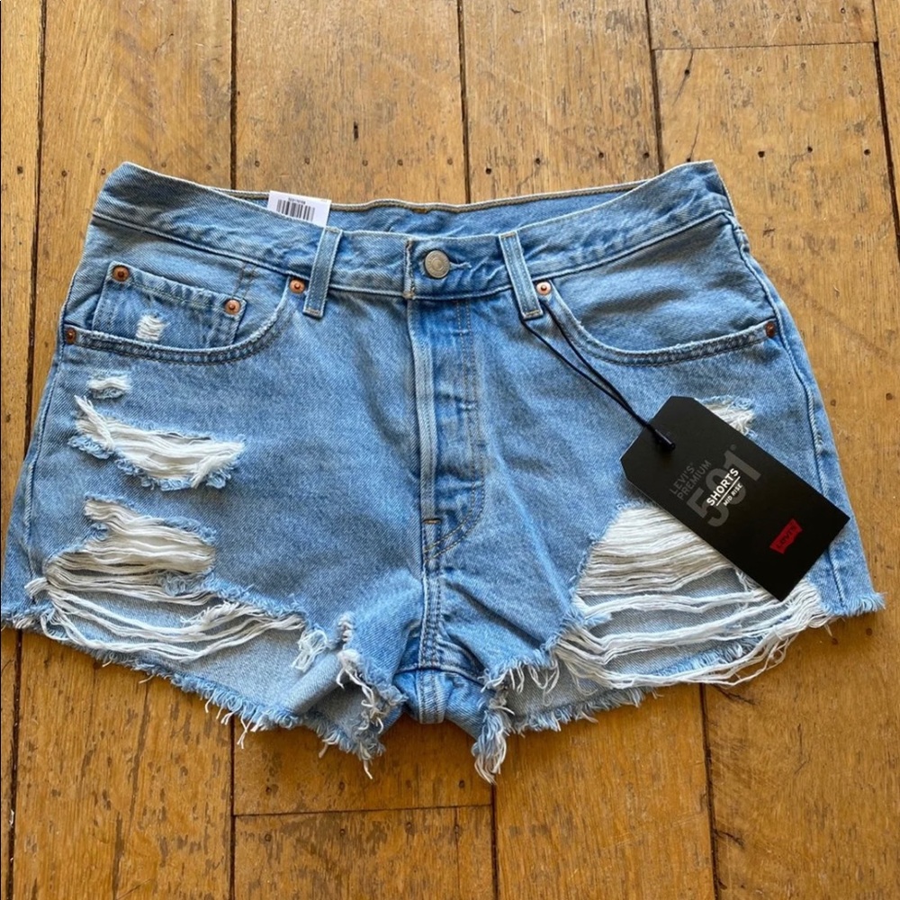 levi 501 denim shorts